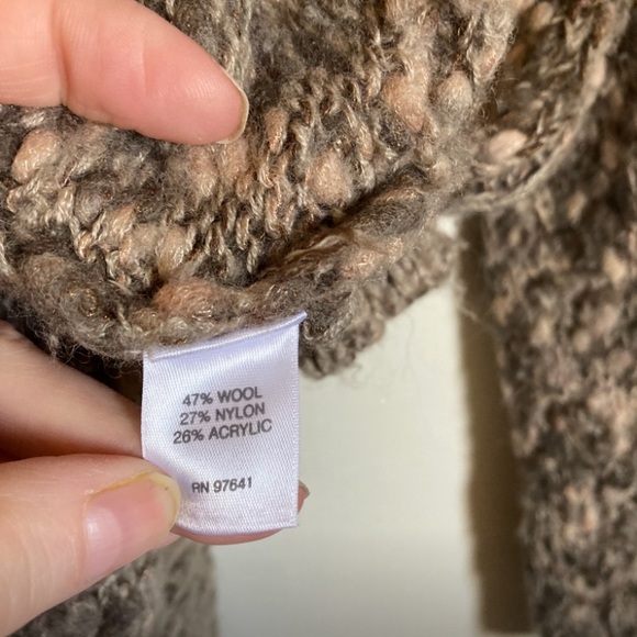 J. Jill Brown Multicolor Popcorn Knit Wool Blend Long Sleeve Sweater - Picture 3 of 7